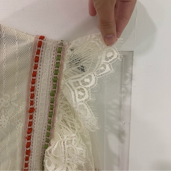 Anthropologie Bl^nk London Tali Embroidered Lace Top Peasant Fall Size XS - Picture 9 of 14